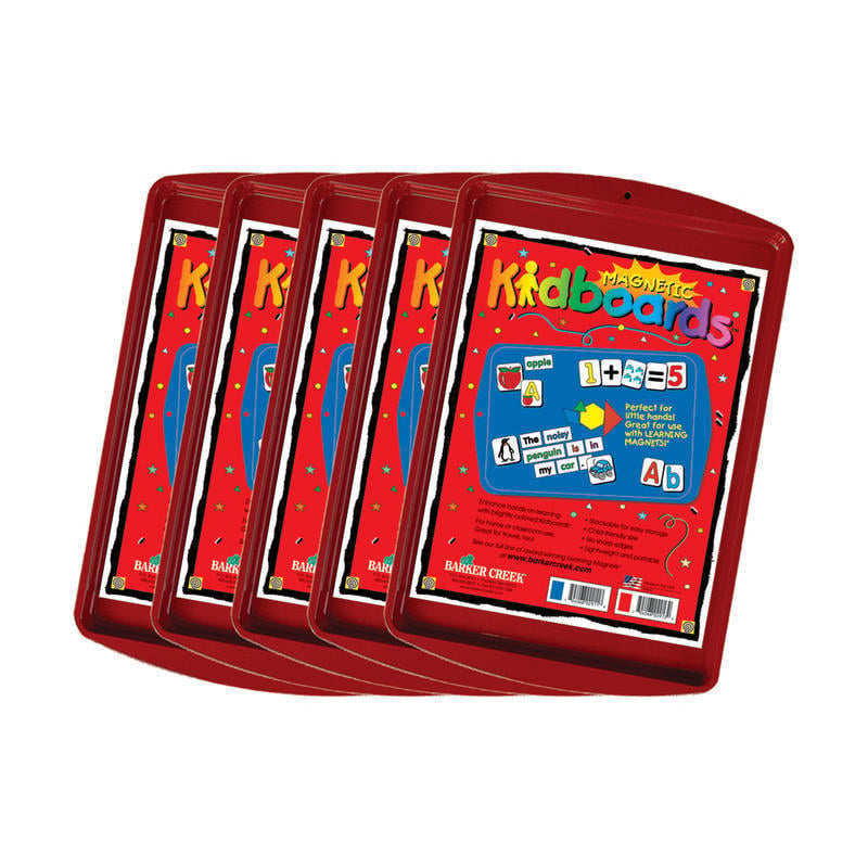 Barker Creek Magnets, Learning Magnets, Kidboard, 9inH x 13inW, Grades Pre-K-6, Red, Pack of 5 MPN:LM291305