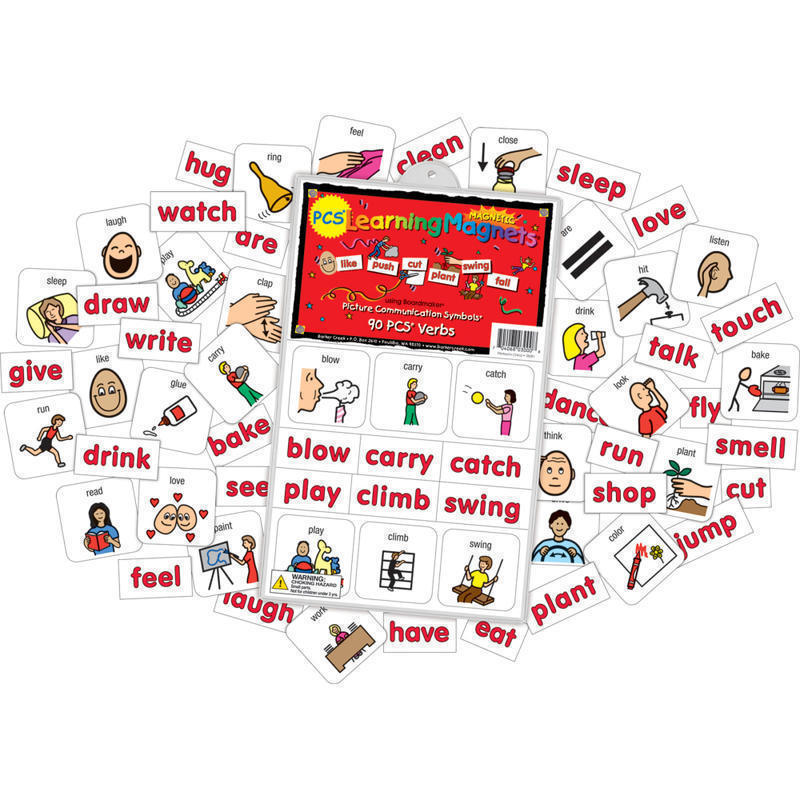 Barker Creek Magnets, Learning Magnets, PCS Verbs Set, Grades Pre-K+, Pack Of 180 MPN:LM3000
