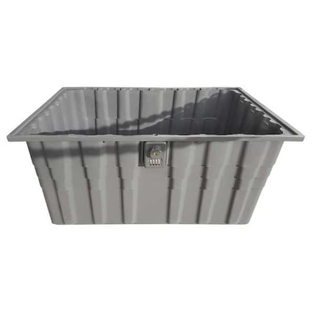 Lockable Storage Container, 22.4 gal, 28-1/4 in L x 12-1/2 in W x 18 in H, Gray, Polypropylene MPN:8568M