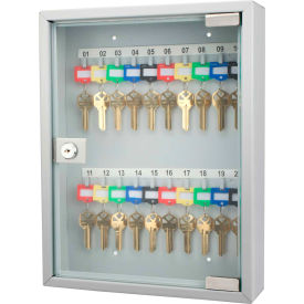 Barska CB12952 20 Keys Lock Box Gray W/ Glass Door 16