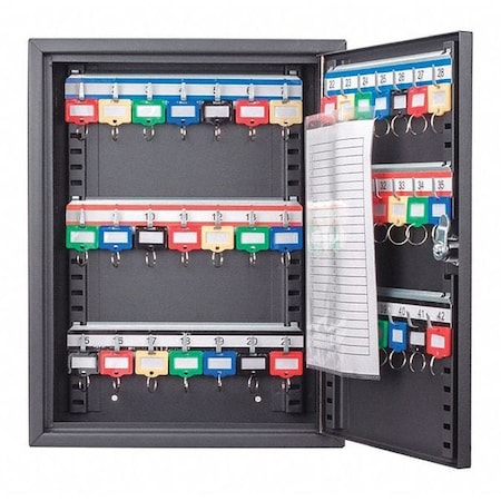 Key Box, Black, Steel, Hook Style, Matte MPN:CB13232