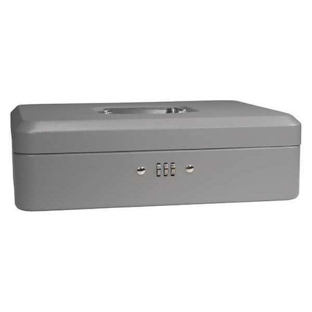 CashBox, Gray, Steel, 3-1/2inH, 9-1/2inW MPN:CB11788