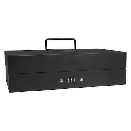 CashBox, Black, Steel, 3-3/8inH, 7-5/8inW MPN:CB11794
