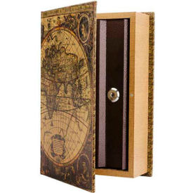 Barska Antique Map Diversion Book Lock Box With Keyed Lock CB12480 10-3/4