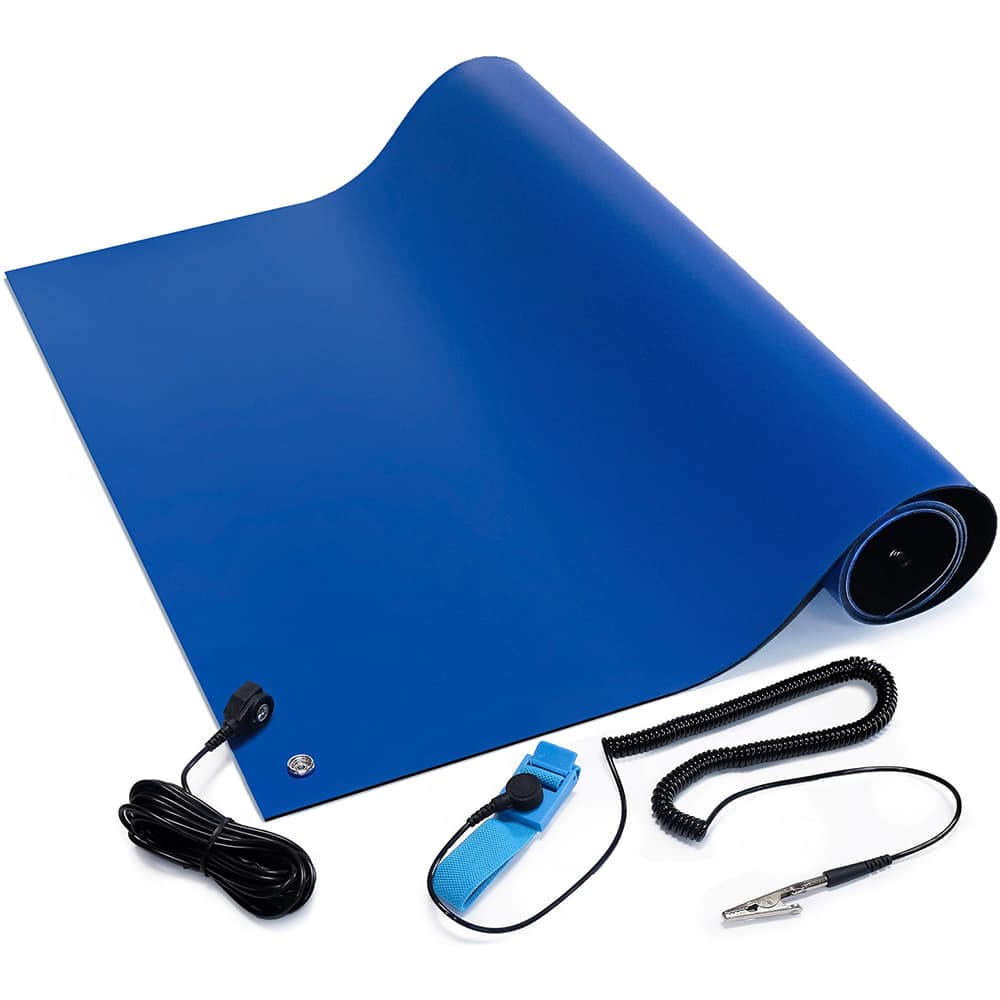 Anti-Static Table Mat: Rubber, 2' OAL, 1.33' OAW, 0.08