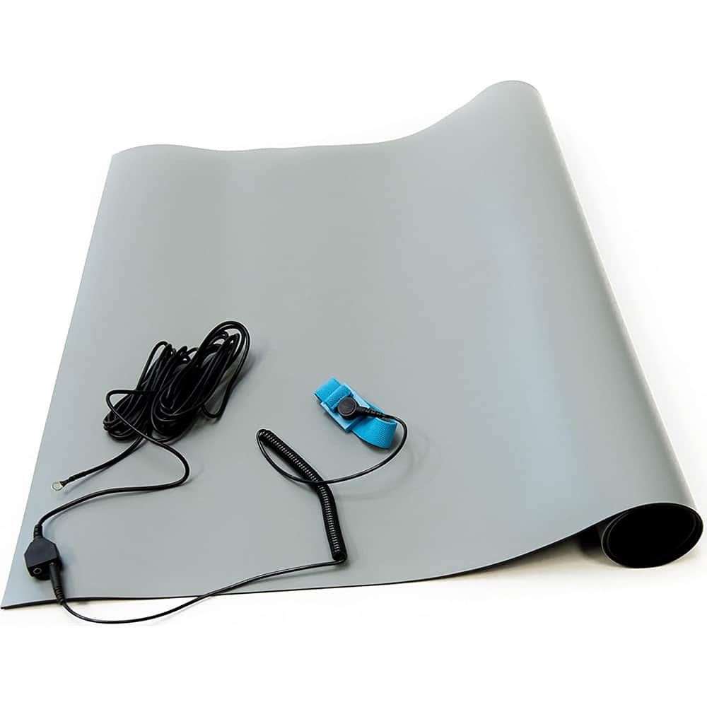 Anti-Static Table Mat: Rubber, 2' OAL, 1.33' OAW, 0.08