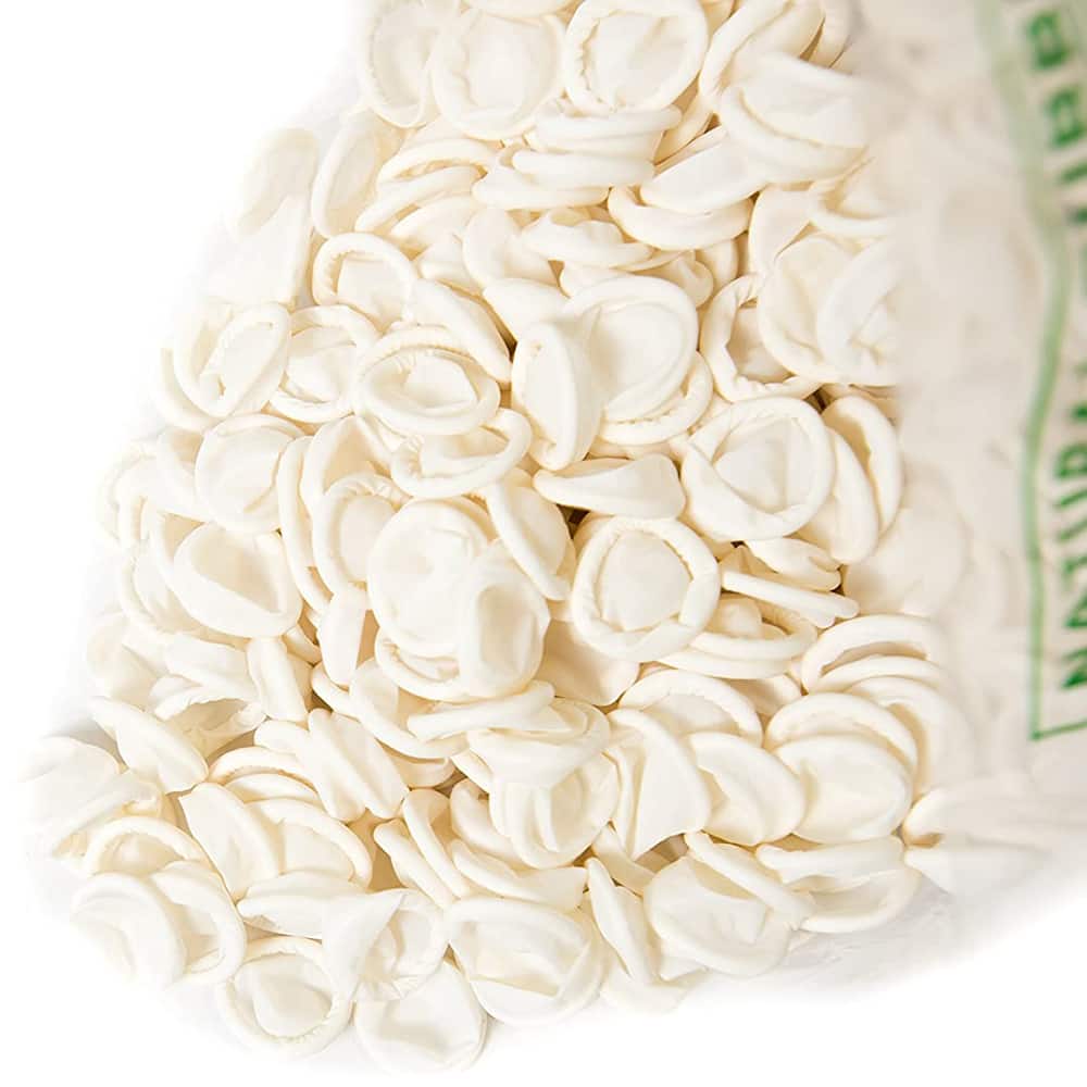 Finger Cots, Powdered: No , Material: Natural Latex , Size: Small , Thickness: 4.0mil , Color: White  MPN:FC-G-S
