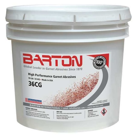 Blast Media, Garnet, 36 Grit, 55 lb. MPN:30365823