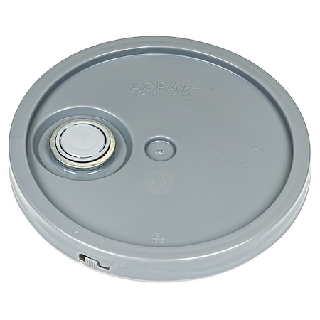 Pail Lid, 12.25 in OD, Plastic, Gray MPN:ROP2100CVR-F-TT-GRAY