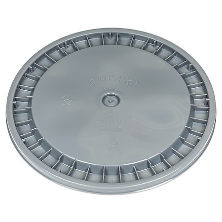 Pail Lid, 12.25 in OD, Plastic, Gray MPN:ROP2100CVR-SN-GRAY