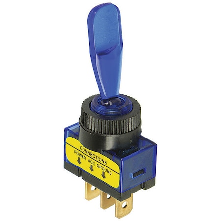 Toggle Switch, SPST, Blue, Panel Mount MPN:20503