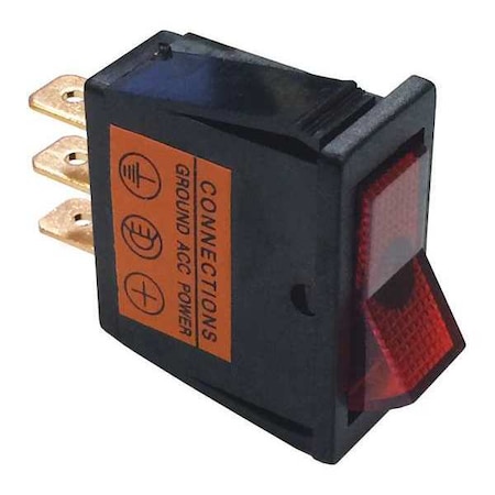 Rocker Switch, SPST, Red, On/Off MPN:20532