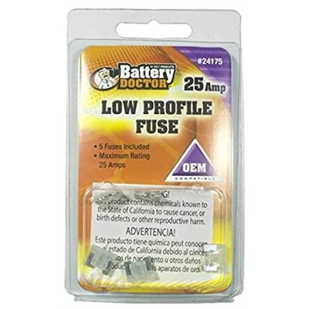 Retail 25 Amp Low Profile Fuse - Clear MPN:24175