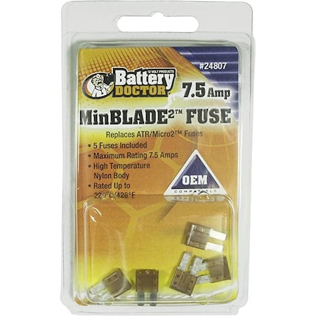 Automotive Fuse, 7.5A, Not Rated MPN:24807