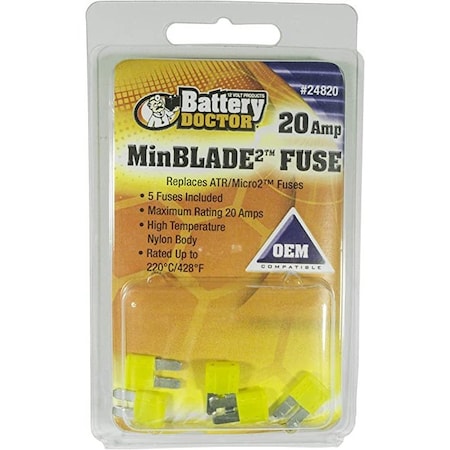Automotive Fuse, 20A, Not Rated MPN:24820