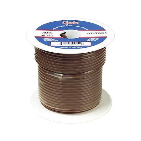 Primary Wire, GPT, 22 AWG, 1C C, Brown, PVC, Stranded, 60V, 100 ft. MPN:87-9101