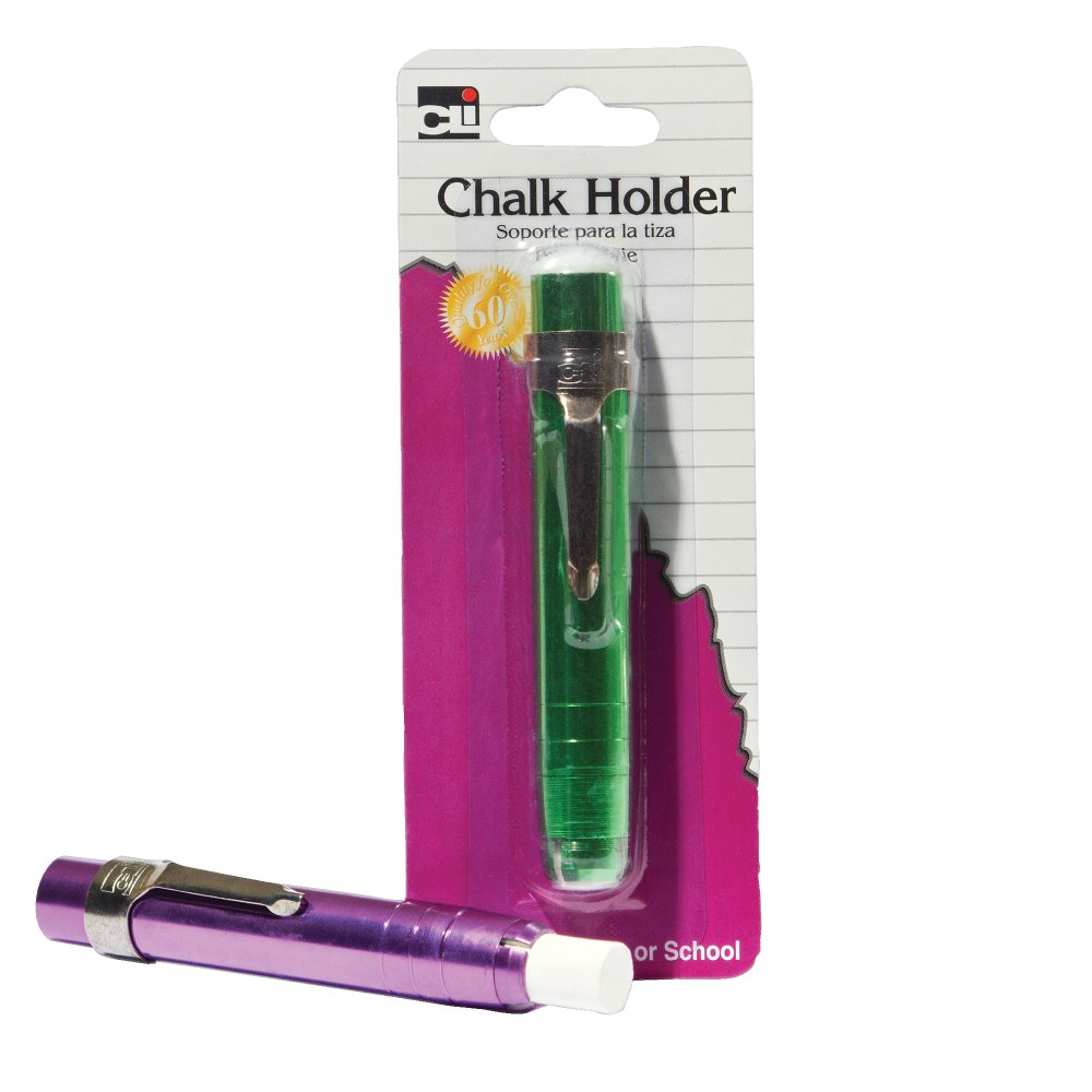 Charles Leonard, Inc. Aluminum Chalk Holders, Assorted Colors, Pack Of 6 MPN:CHL74545BN