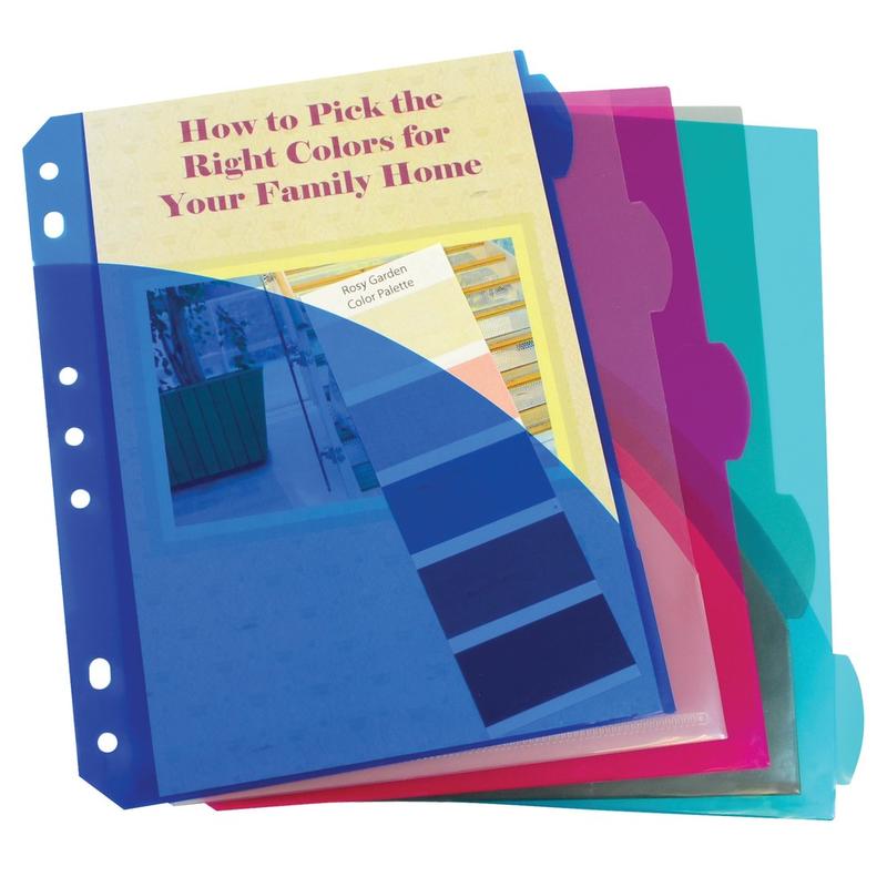 C-Line Mini-Size 5-Tab Poly Index Dividers With Pockets, 5 1/2in x 8 1/2in, Assorted Colors, 5 Dividers Per Pack, Set Of 12 Packs MPN:CLI03750BN