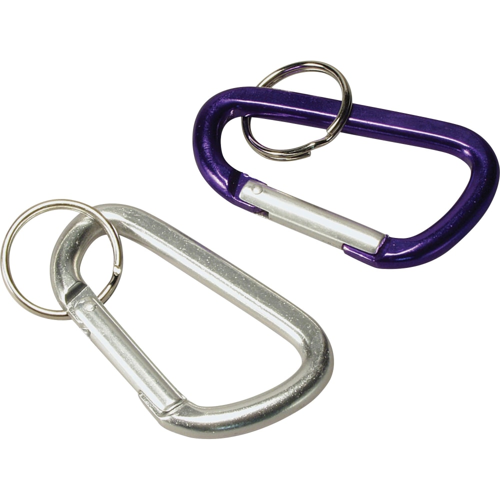 Baumgartens 3in Carabiner Key Ring - Aluminum - 1 Each - Assorted (Min Order Qty 18) MPN:41020