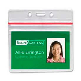 Baumgartens® Sealable Badge Holder Horizontal 3-3/4