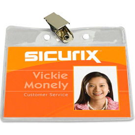 Baumgartens® ID Badge Holder with Clip Horizontal 3-1/2