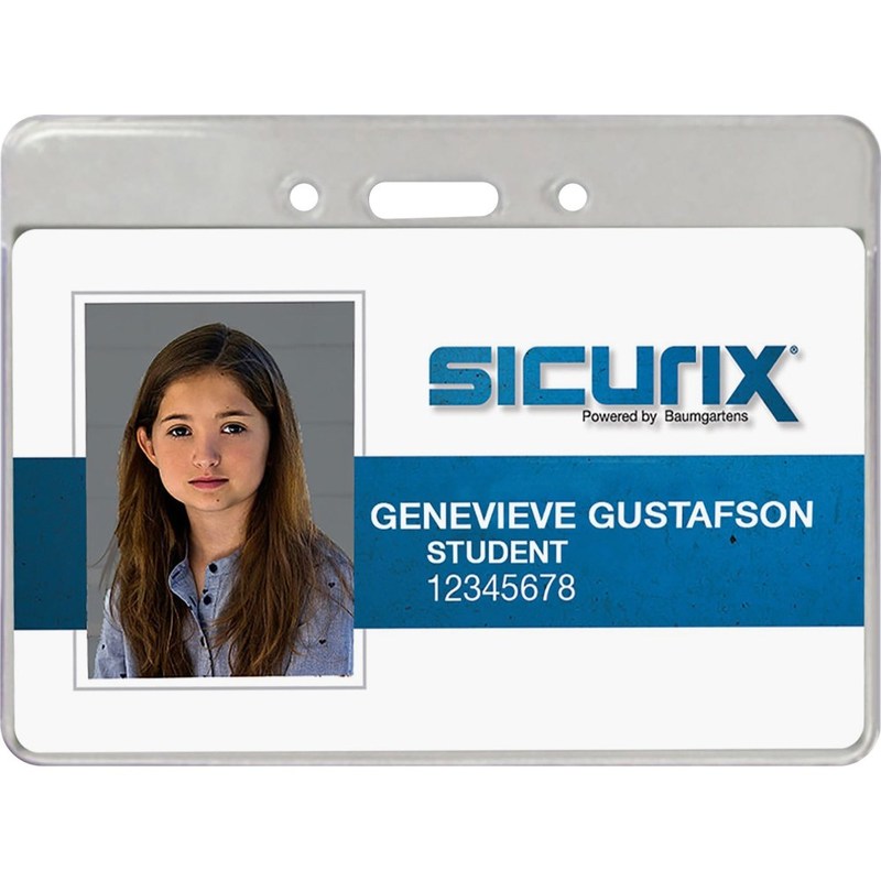 SICURIX Proximity Badge Holder - Support 3.50in x 2.37in Media - Horizontal - Vinyl - 50 / Pack - Clear (Min Order Qty 3) MPN:47810