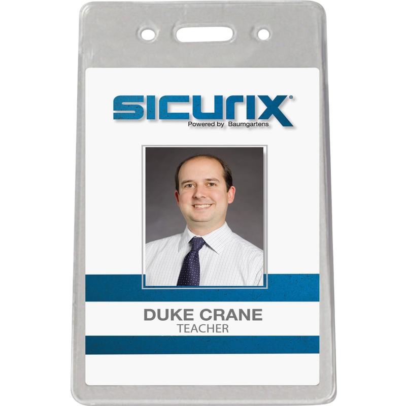 SICURIX Proximity Badge Holder - Support 2.37in x 3.50in Media - Vertical - Vinyl - 50 / Pack - Clear (Min Order Qty 3) MPN:47820