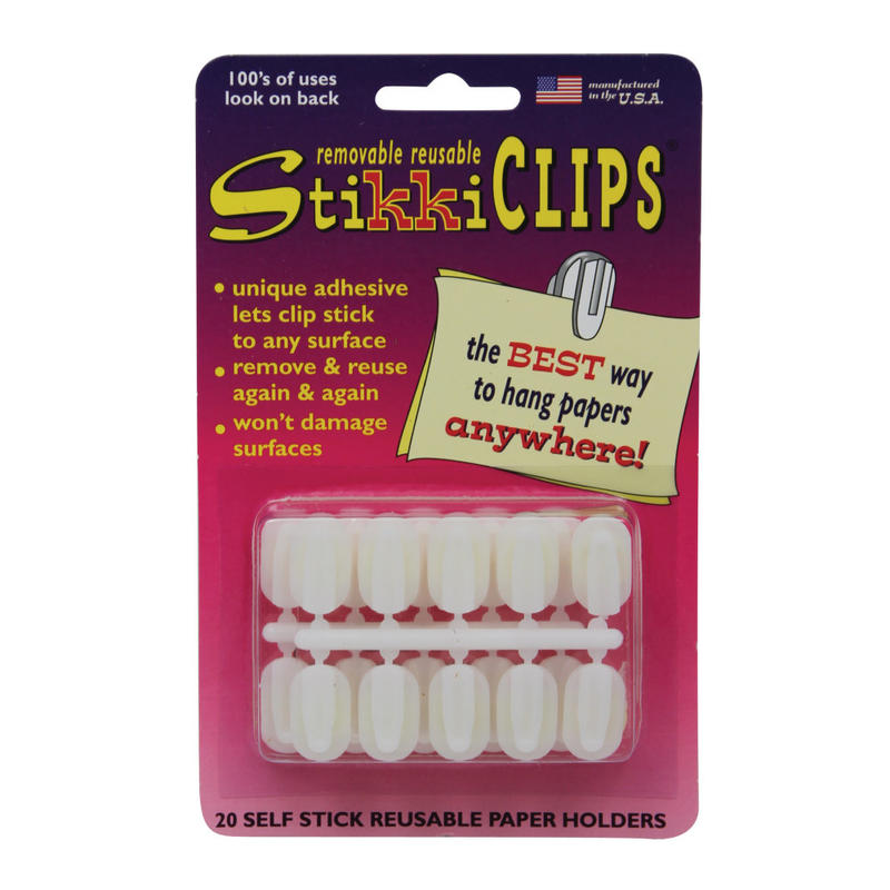 Stikkiworks Co. StikkiCLIPS, 3/4in, 6-Sheet Capacity, White, 20 Clips Per Pack, Set Of 6 Packs MPN:STK01320BN