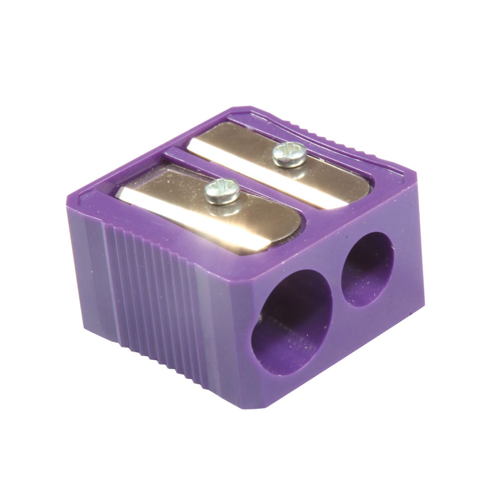 Baumgartens Dual Hole Plastic Pencil Sharpeners, Assorted Colors, Pack Of 20 MPN:BAUMMR3320BN