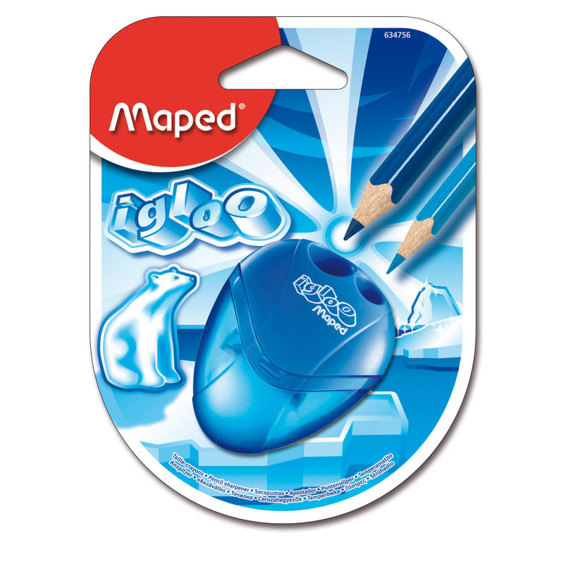 Maped USA I-Gloo 2-Hole Pencil Sharpeners, Assorted Colors, Pack Of 12 MPN:MAP634756BN