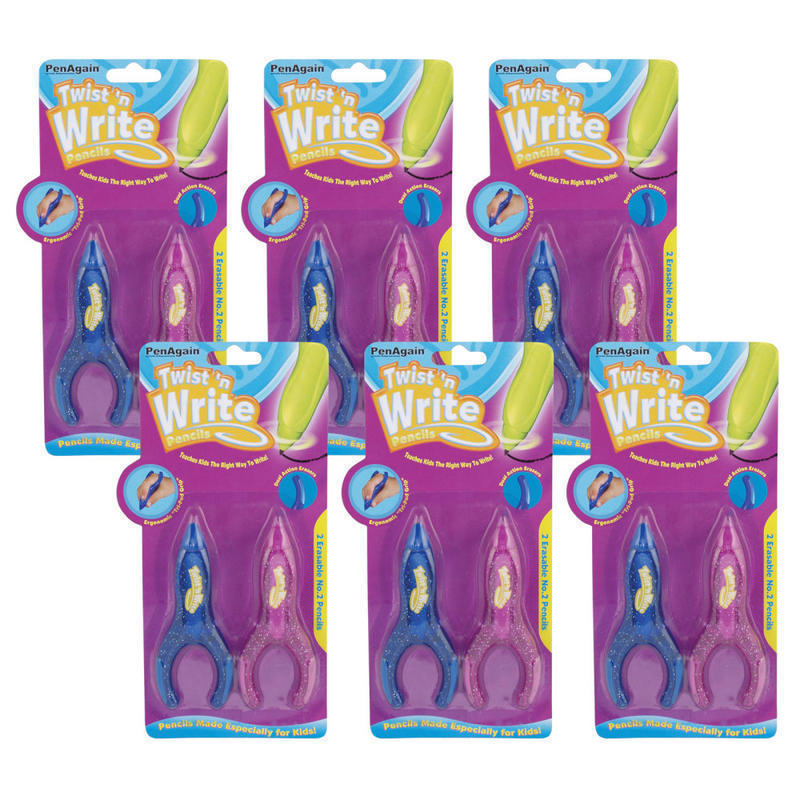 Baumgartens TwistN Write PenAgain Pencils, 0.2 mm, Assorted Barrel Colors, 2 Per Pack, Set Of 6 Packs MPN:BAUM00073BN