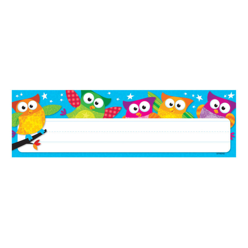 TREND Owl-Stars! Desk Toppers Name Plates, 2 7/8in x 9 1/2in, 36 Per Pack, 6 Packs MPN:T-69217BN