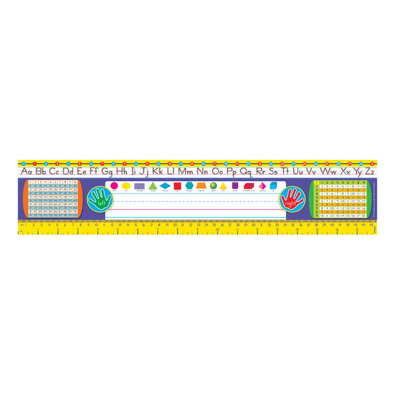 TREND Desk Toppers Reference Name Plates, Zaner-Bloser, 3 3/4in x 18in, Grades 2-3, 36 Plates Per Pack, Set Of 3 Packs MPN:T-69402BN