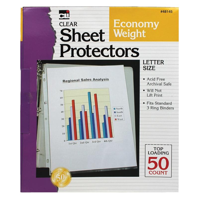 Charles Leonard Top-Loading Sheet Protectors, 8 1/2in x 11in, Clear, Pack Of 250 MPN:CHL48145BN