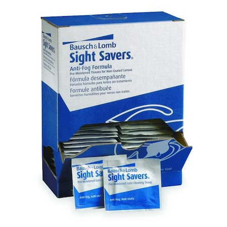 Lens Cleaning Tissues, Individually Wrapped, Anti-Fog, Silicone, 100 Tissues MPN:8576