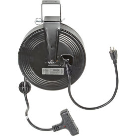 BAYCO Triple-Tap Extension Cord - 30' 14/3 on Metal Retractable Reel SL-801