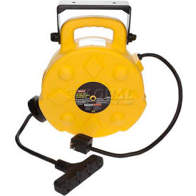BAYCO Professional Quad-Tap Extension Cord - 40' 12/3 on Retractable Reel SL-8904-40