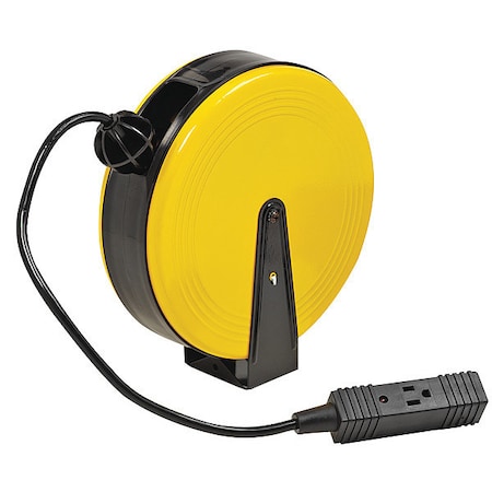 Cord Reel, NEMA 5-15R, 16 AWG, Yellow Reel Color, 30 ft Length, 3 Outlets MPN:SL-800