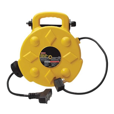 Cord Reel, 14 AWG, Yellow Reel Color, 50 ft Length, 3 Outlets MPN:SL-8903