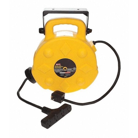 Cord Reel, 12 AWG, Yellow Reel Color, 40 ft Length, 4 Outlets MPN:SL-8904-40
