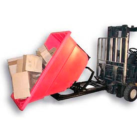 Plastic Self-Dumping Forklift Hopper 1-1/10 Cu. Yd. 1000 Lbs. Cap. Red SD-1.1 RED
