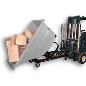 Plastic Self-Dumping Forklift Hopper W/ Caster Base 1-1/10 Cu. Yd. 1000 Lbs. Cap. Gray SD-1.1C GRAY