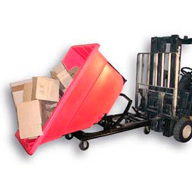 Plastic Self-Dumping Forklift Hopper W/ Caster Base 1-1/10 Cu. Yd. 1000 Lbs. Cap. Red SD-1.1C RED