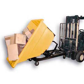 Plastic Self-Dumping Forklift Hopper W/ Caster Base 1-1/10 Cu. Yd. 1000 Lbs. Cap. Yellow SD-1.1C YELLOW