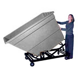 Plastic Self-Dumping Forklift Hopper W/ Caster Base 1-7/10 Cu. Yd. 1200 Lbs. Cap. Gray SD-1.7C GRAY