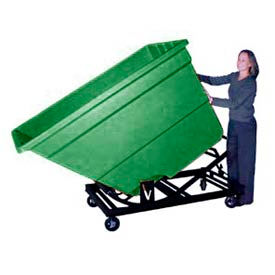 Plastic Self-Dumping Forklift Hopper W/ Caster Base 1-7/10 Cu. Yd. 1200 Lbs. Cap. Green SD-1.7C GREEN