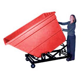 Plastic Self-Dumping Forklift Hopper W/ Caster Base 1-7/10 Cu. Yd. 1200 Lbs. Cap. Red SD-1.7C RED