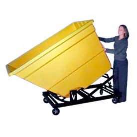Plastic Self-Dumping Forklift Hopper W/ Caster Base 2.2 Cu. Yd. 1500 Lbs. Cap. Yellow SD-2.2-C YELLOW