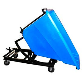 Plastic Self-Dumping Forklift Hopper W/ Caster Base 5/8 Cu. Yd. 750 Lbs. Cap. Blue SD-5/8C BLUE