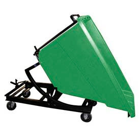 Plastic Self-Dumping Forklift Hopper W/ Caster Base 5/8 Cu. Yd. 750 Lbs. Cap. Green SD-5/8C GREEN